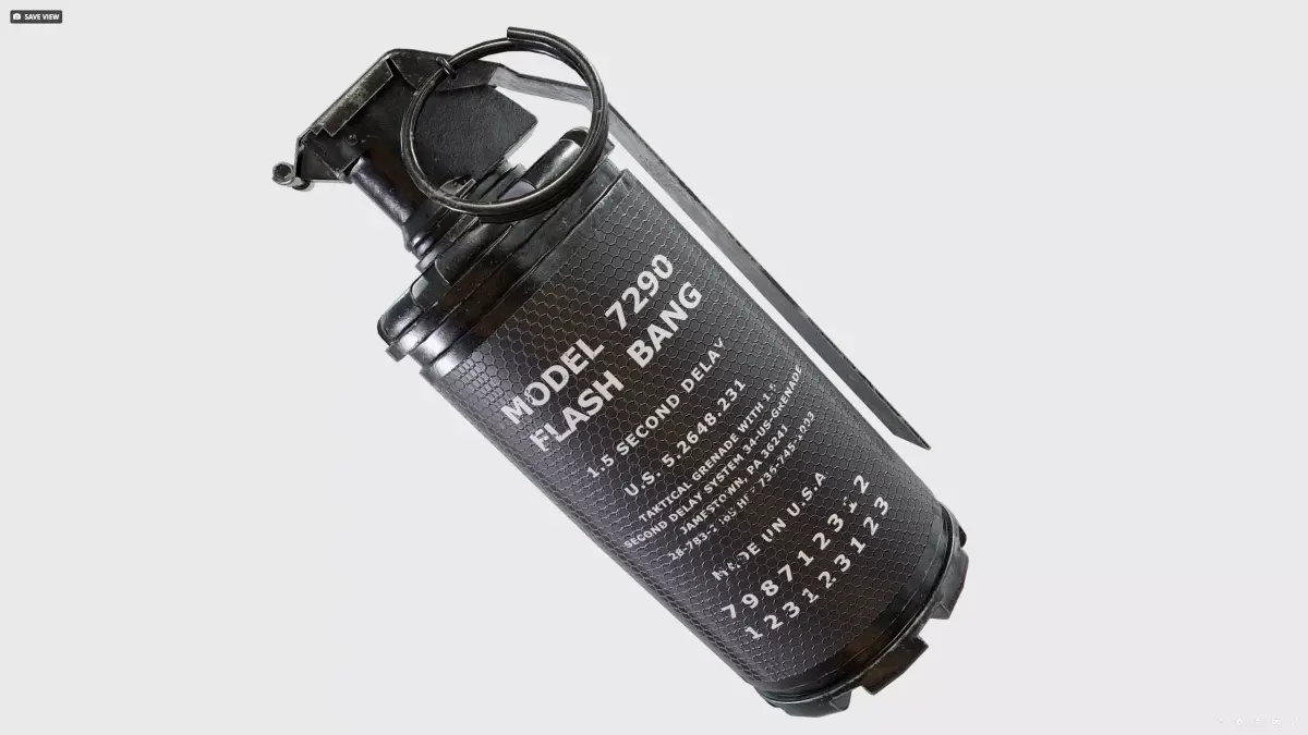 7290 flashbang grenade Low-poly 3D model