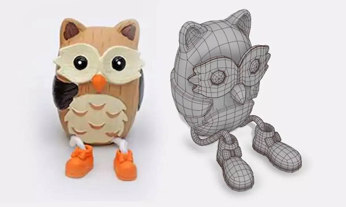 Owl Toy I PBR I Subdiv - Ready 3D model