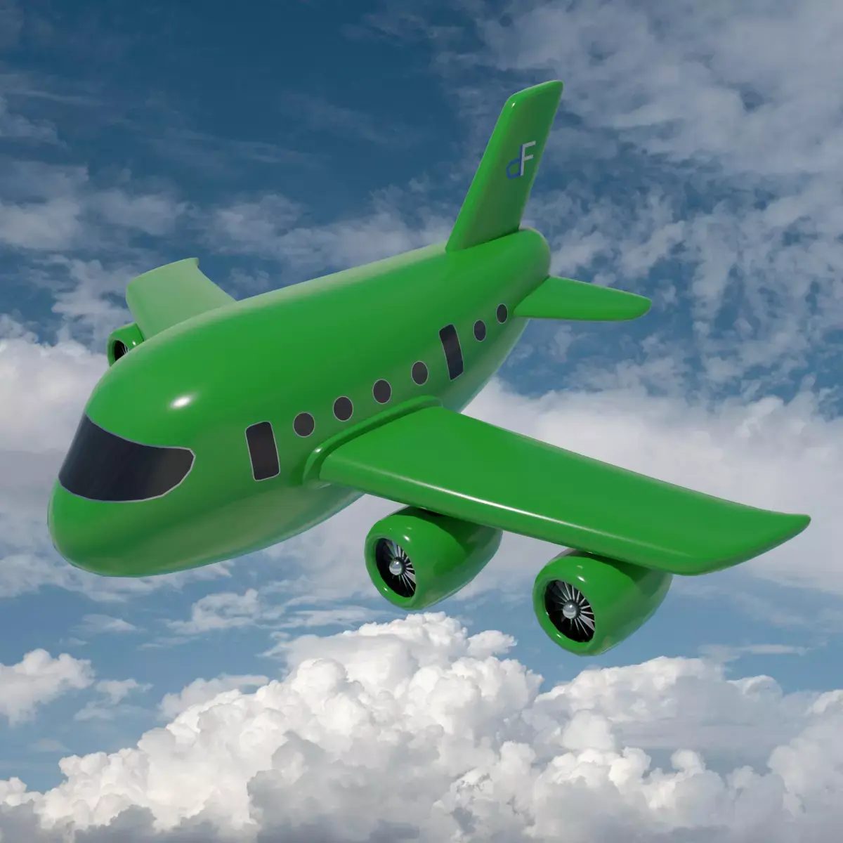 Cute Cartoon Plane - Prop Plane for Games and Animation Low-poly 3D model
