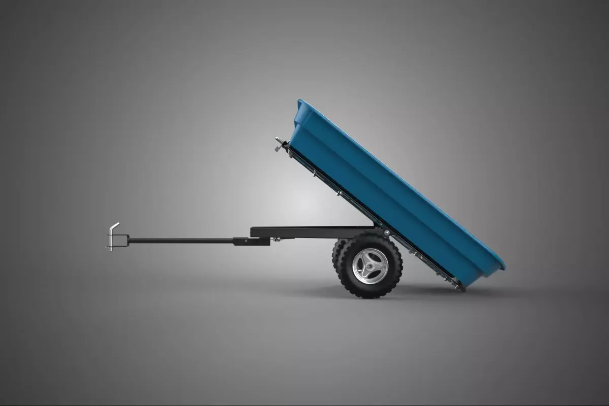 TILTED BED POLY DECK TRAILER CARGO MATERIAL HANDLING TRANSPORT 2 3D model