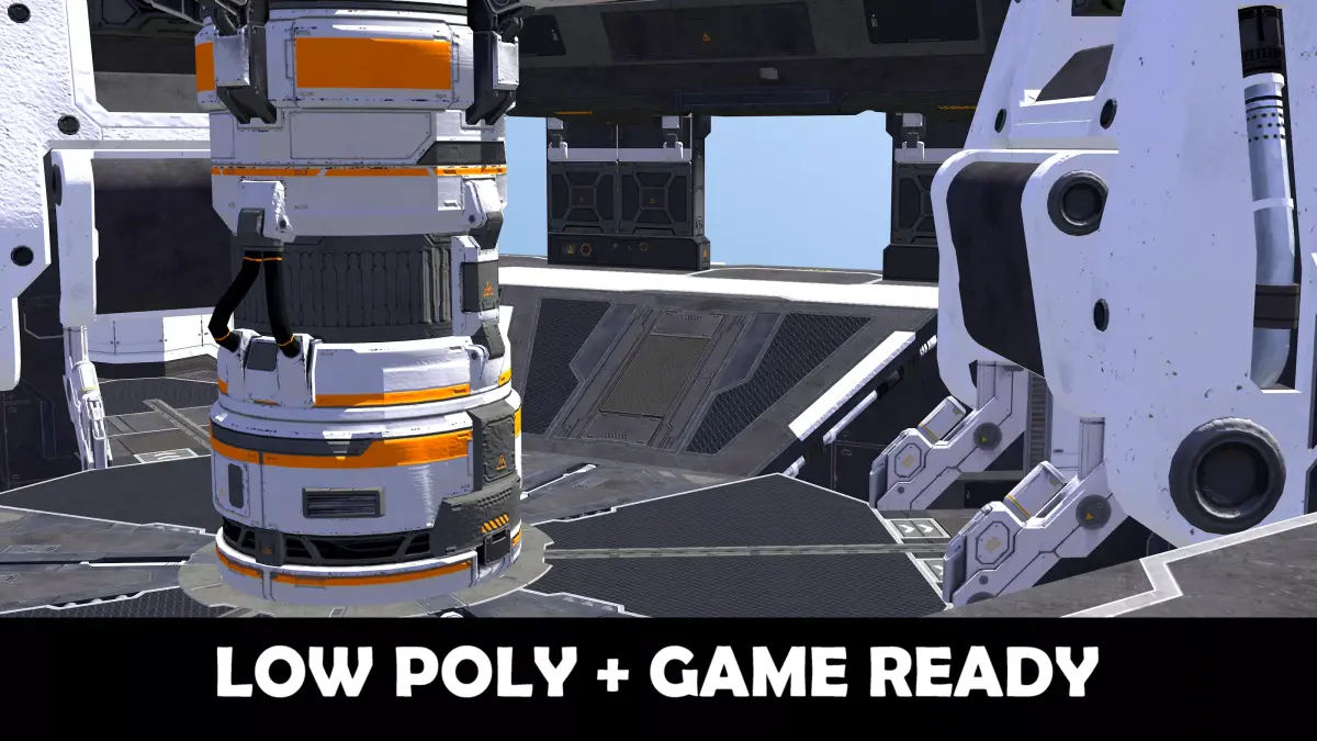 Futuristic Aircraft Base Carrier Low-poly 3D model