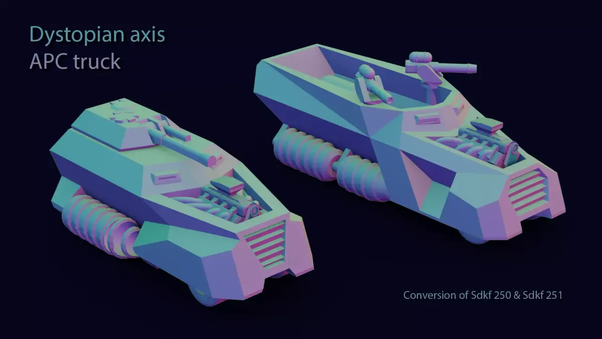 Dystopian APC truck 3D print model