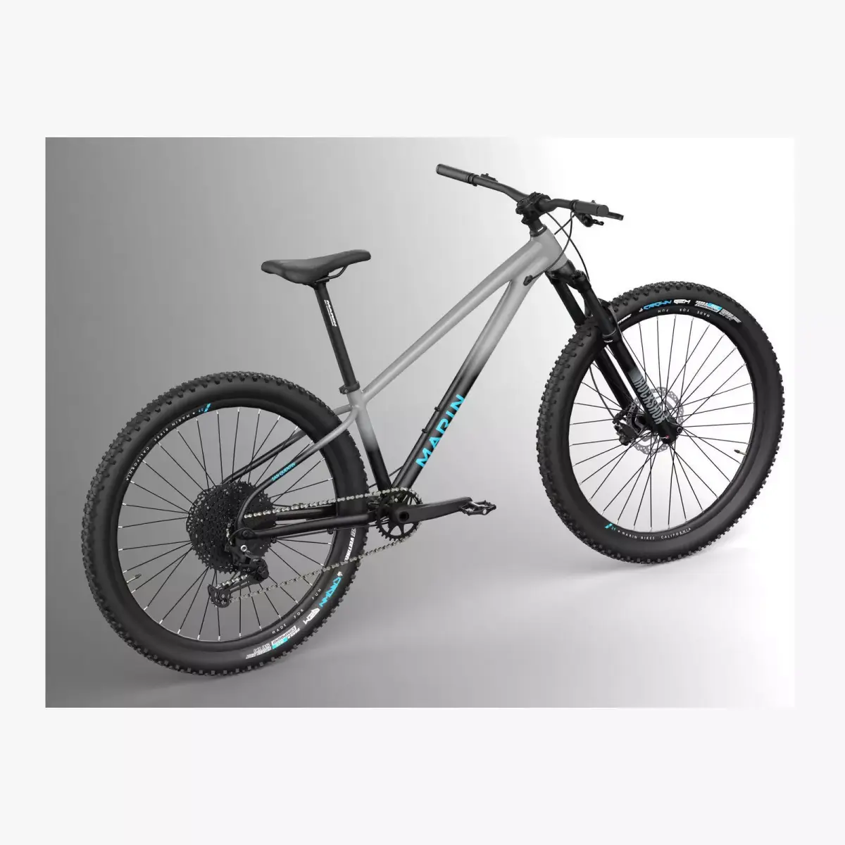 MTB hardtail in grey black Low-poly 3D model