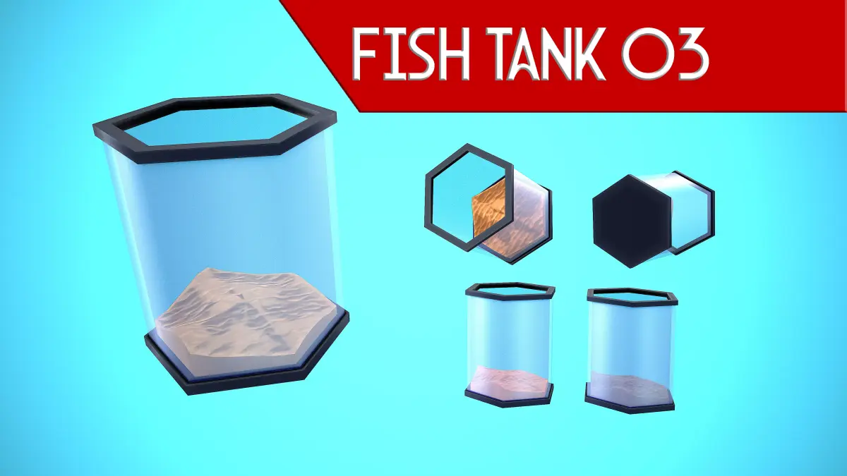 FISH TANK 03 CARTOON STYLIZED Low-poly 3D model