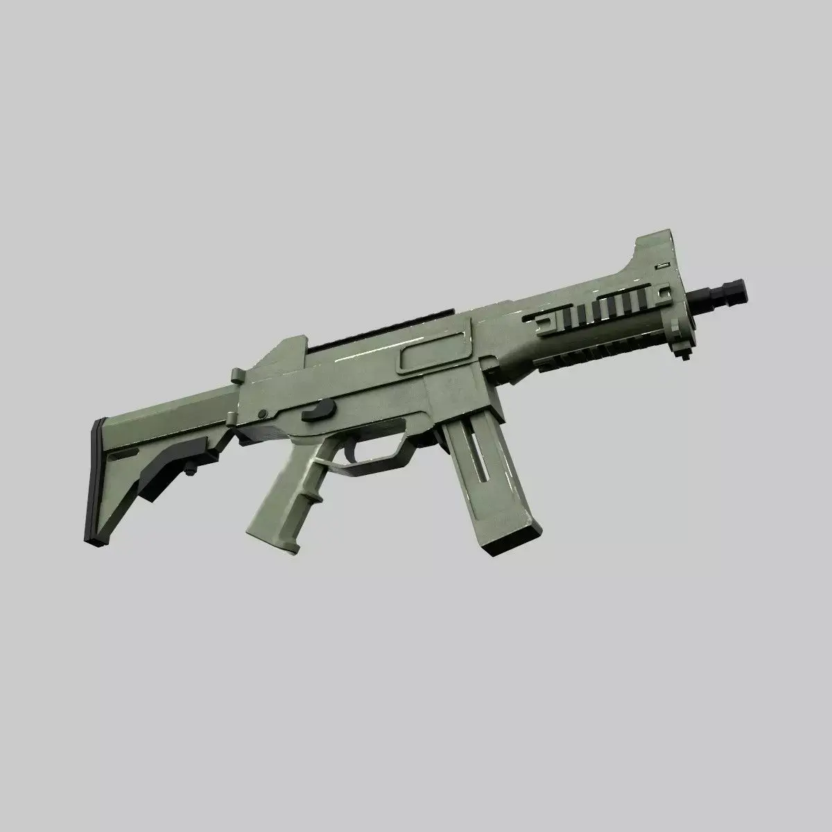 Assault rifle Low-poly 3D model 9