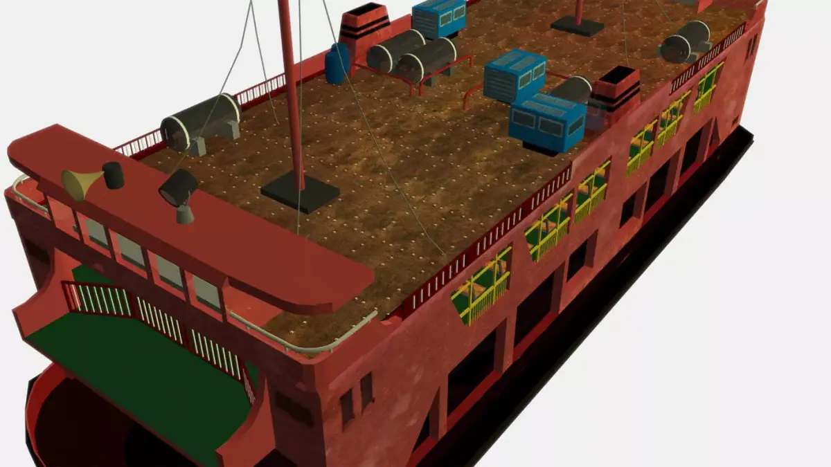Ferry Ship Low-poly 3D model