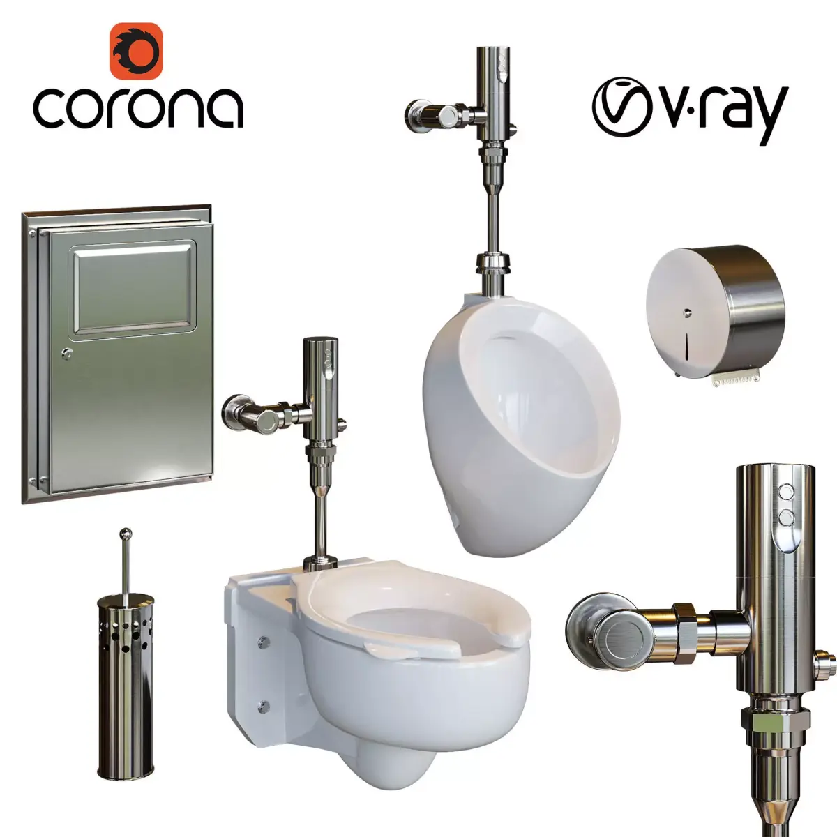 TOTO toilet public set 3D model