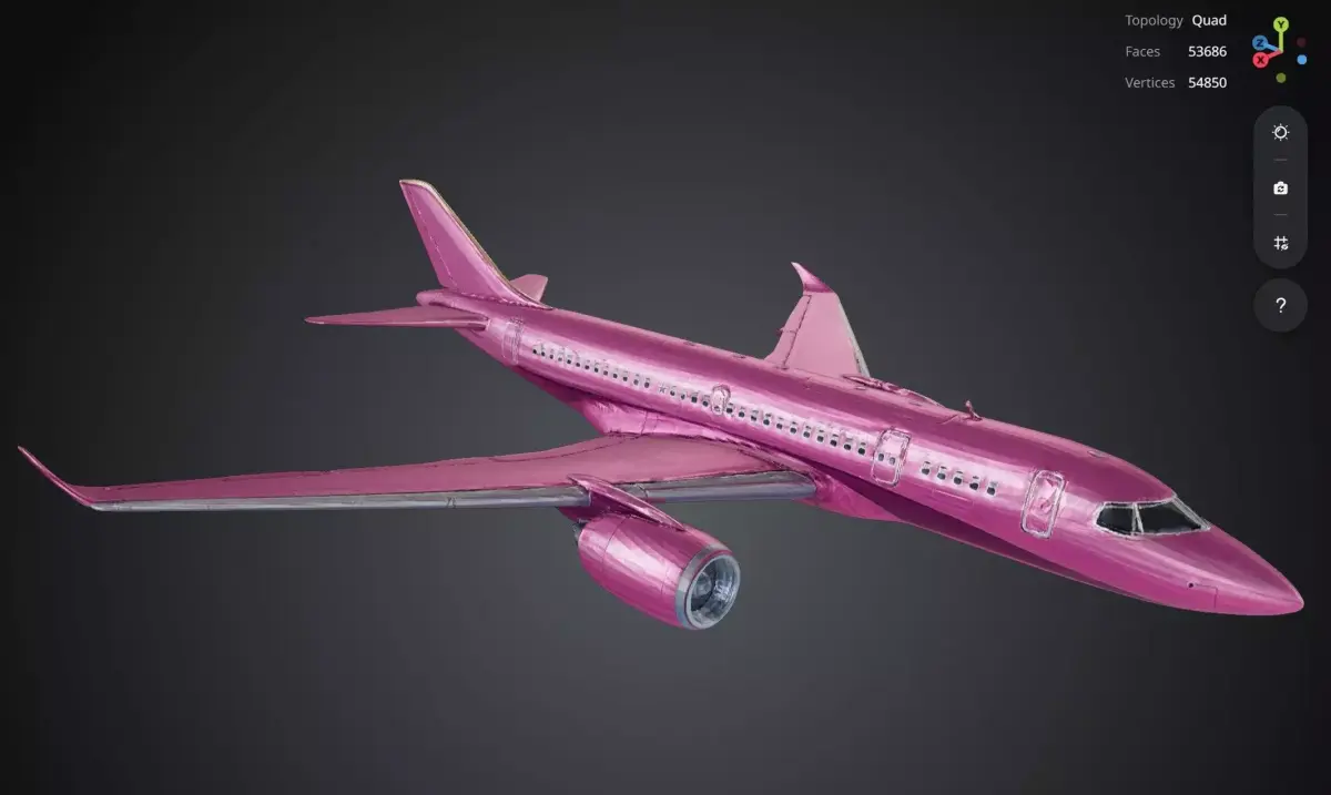 Pink Airplane 2 3D model