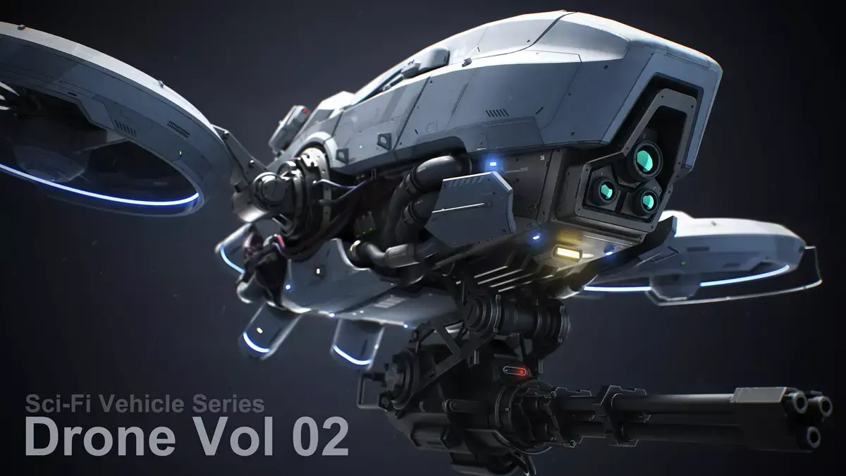 Sci Fi Vehicle Series Drone 02 Free 3D model