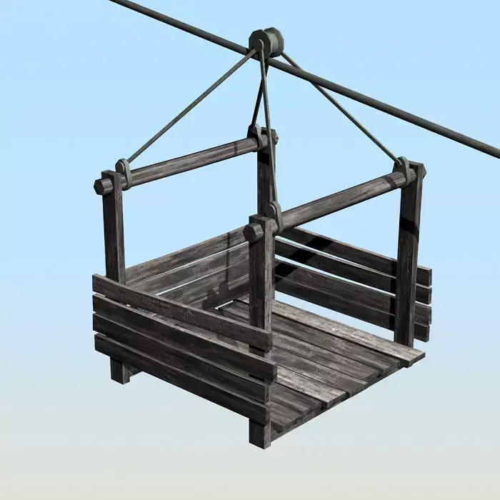 Rope way Low-poly 3D model
