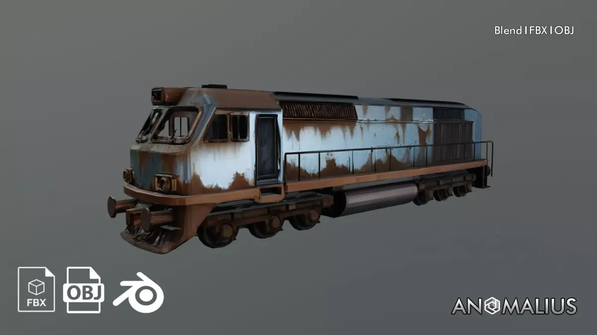 postapocalyptic locomotive 3D model