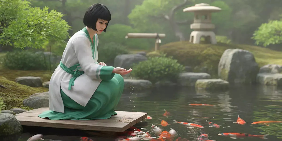 Realistic Asian Woman Kimono Character Traditional Free 3D model