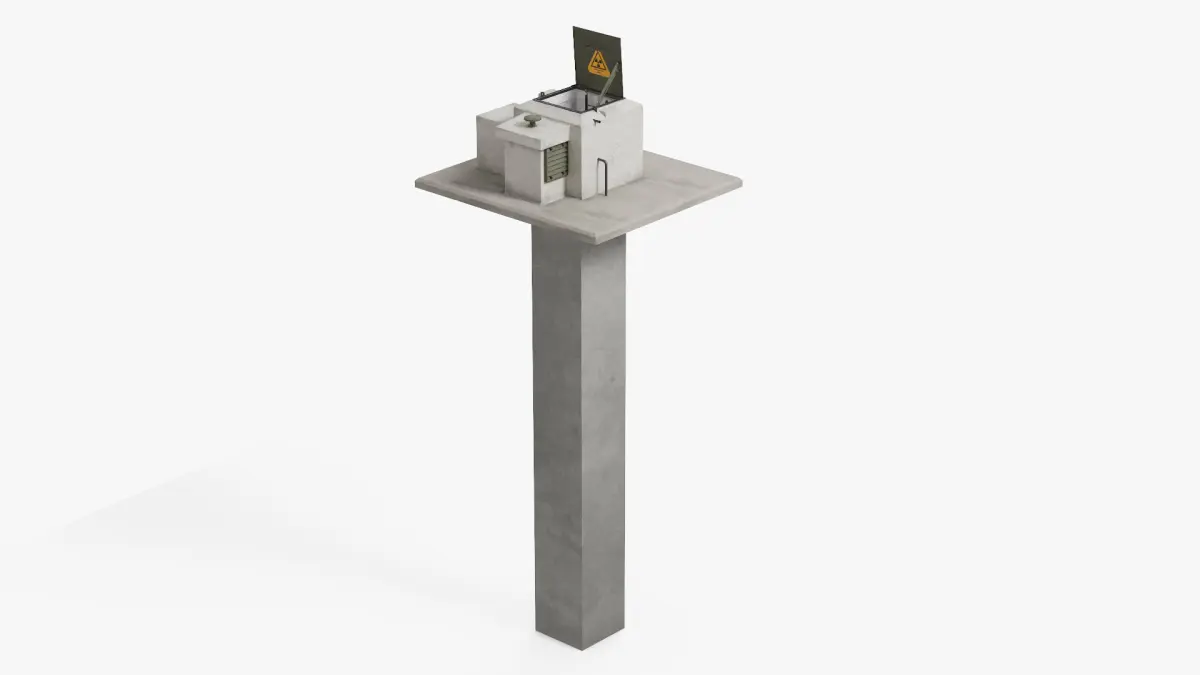 Civil Defense Shelter Entrance Block Rigged for Maya 3D model