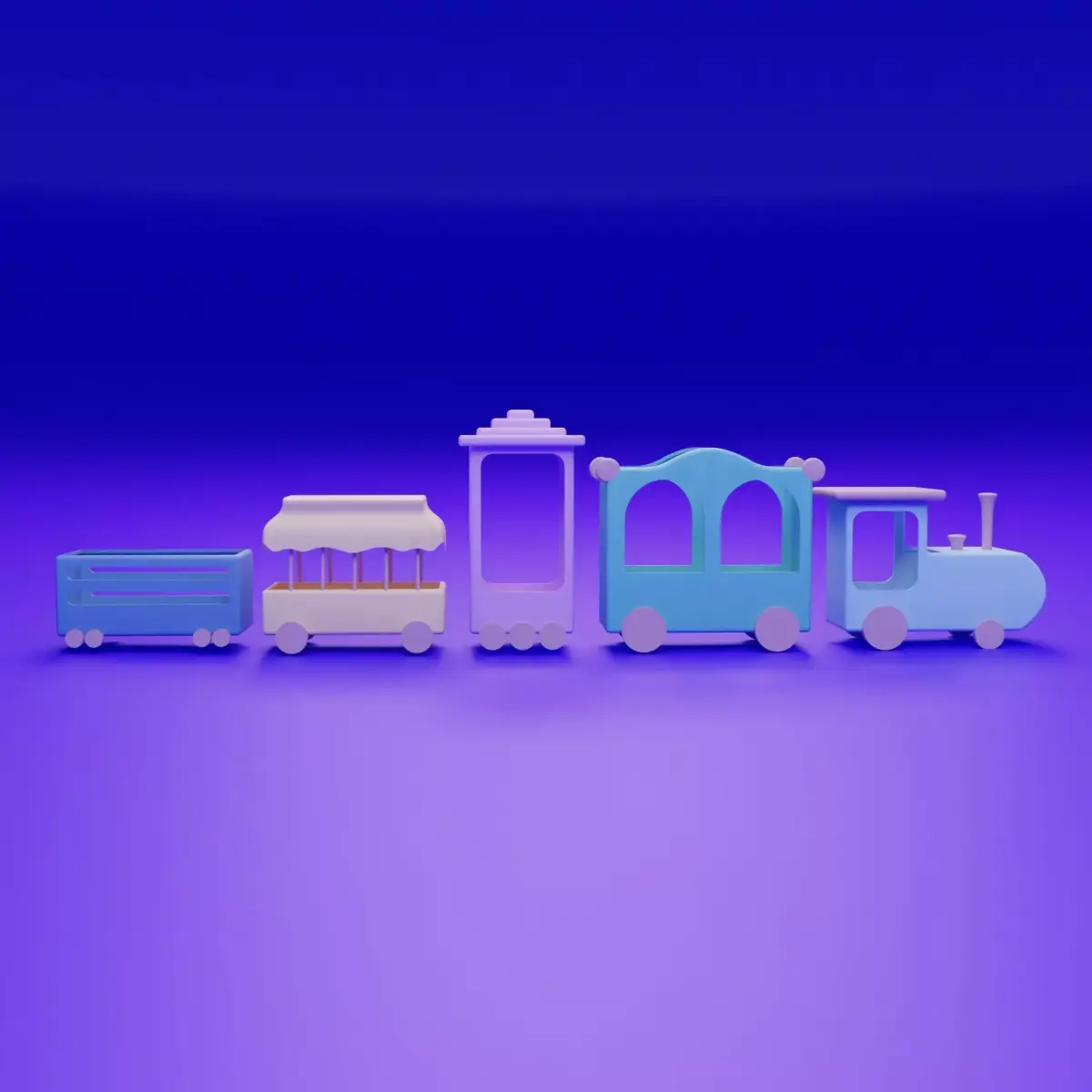 Stylized Toy Train 3D model