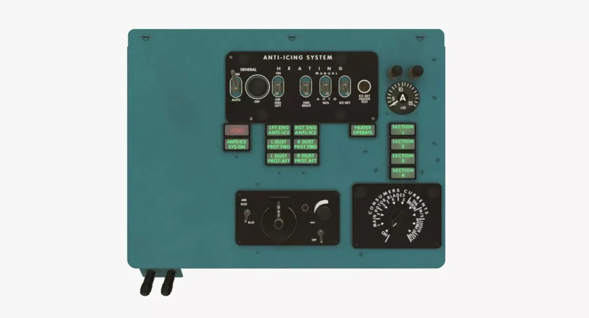Mi-8MT Mi-17MT Left Overhead Panels Board English Low-poly 3D model