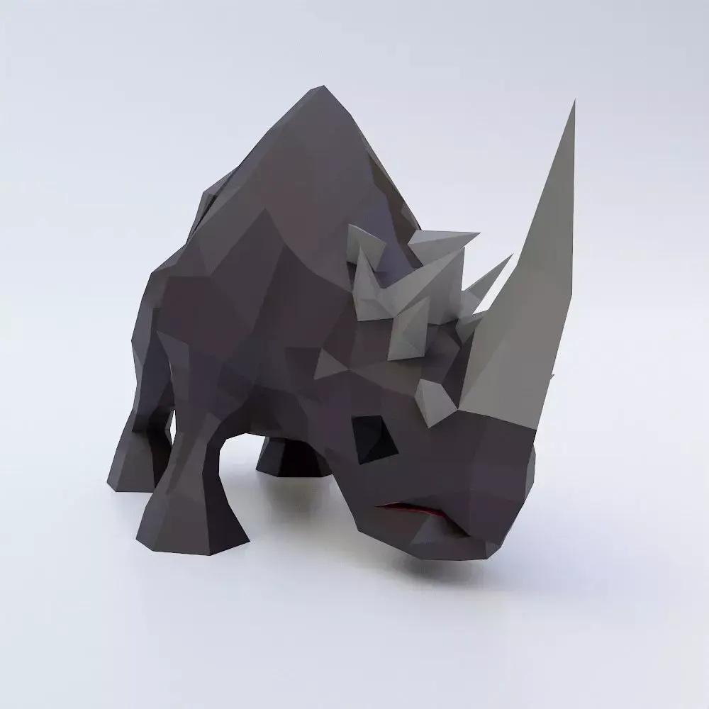 Rhino 3d model rhinoceros Low-poly 3D model