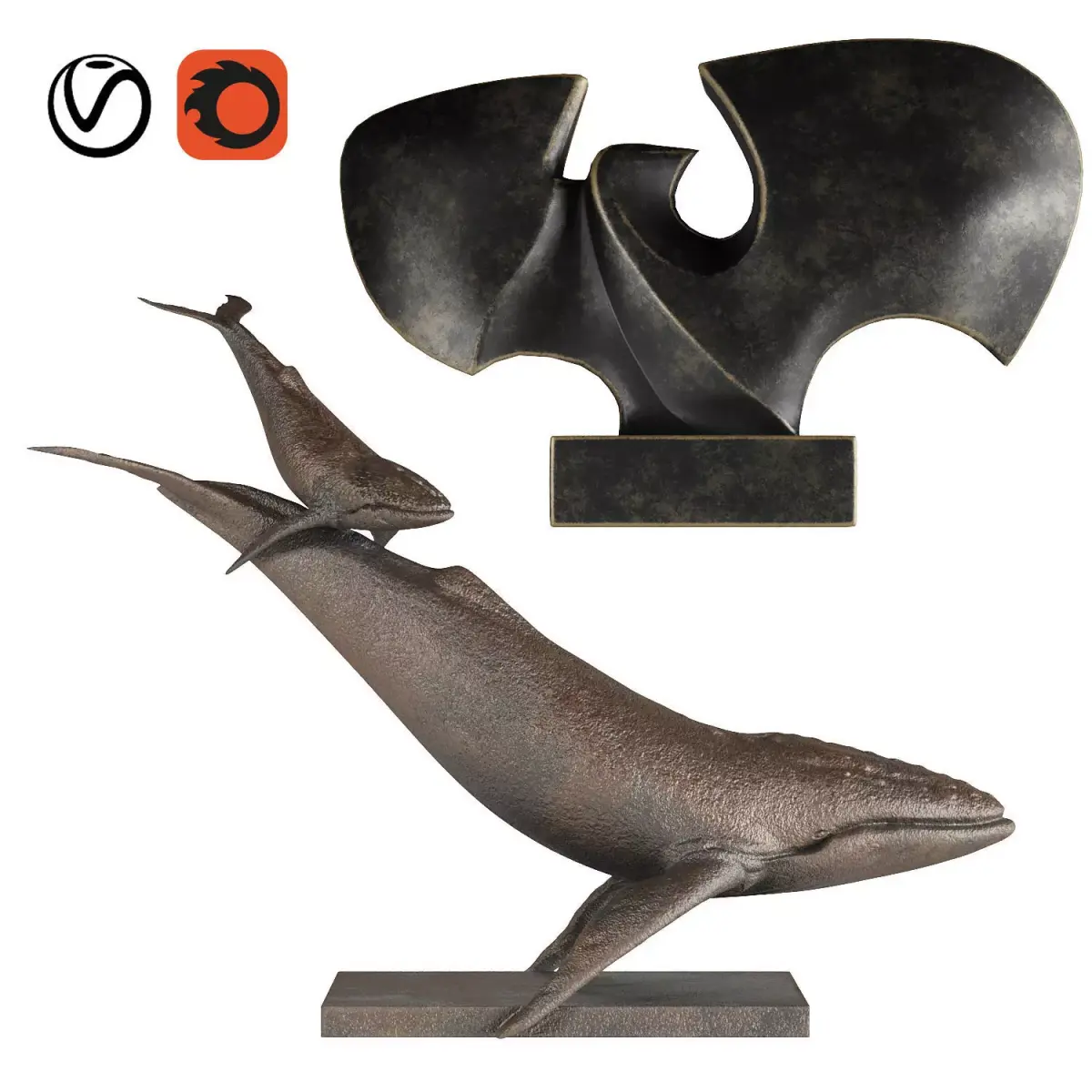 Animal Scluptures Low-poly 3D model