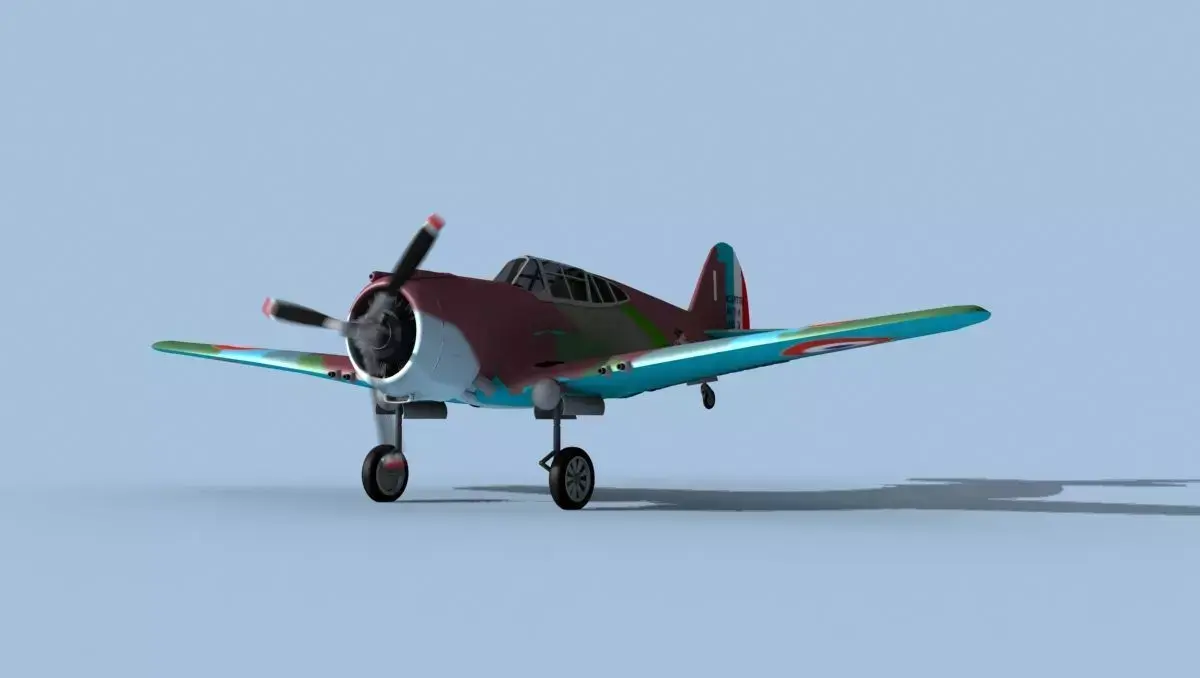Curtiss H-75C Mohawk V09 France 3D model