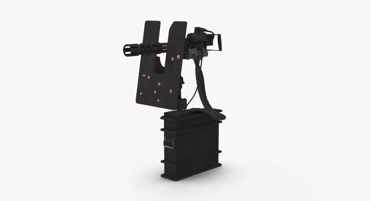 Minigun M134 Dirt Low-poly 3D model