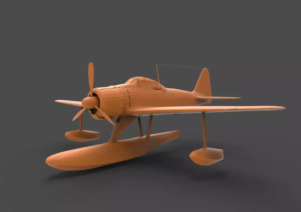 A6M2N orange airplane 3D print model