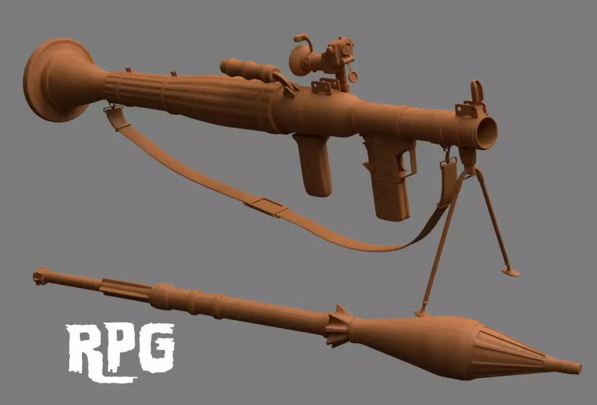 RPG Rocket Propelled Grenade Launcher Low-poly 3D model