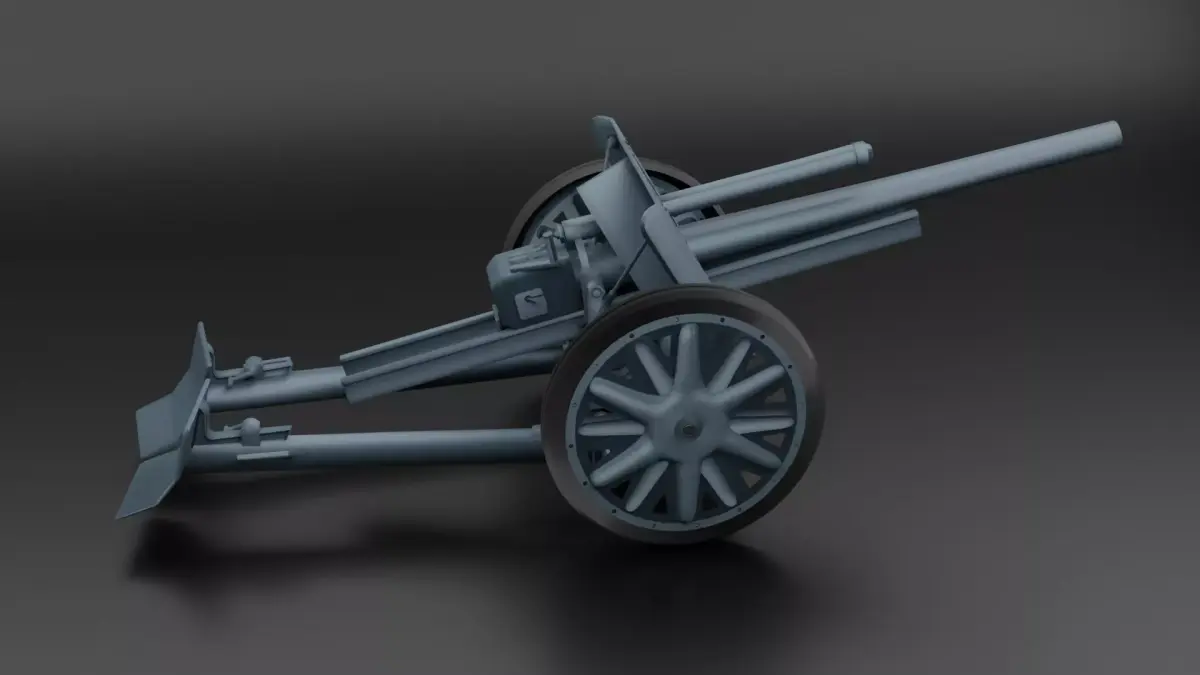 Artillery and cannons Low-poly 3D model