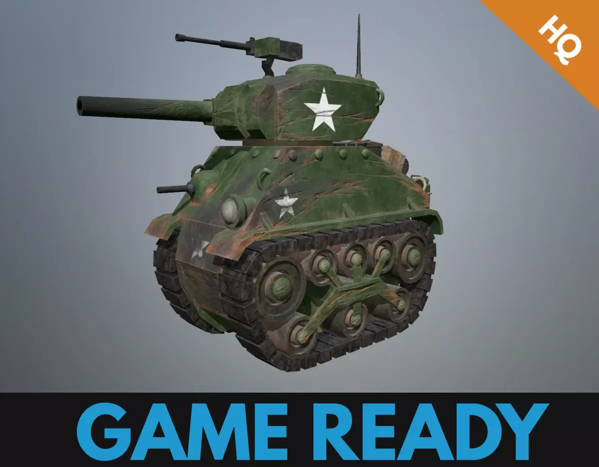 Tank 02 PBR  Low-poly 3D model