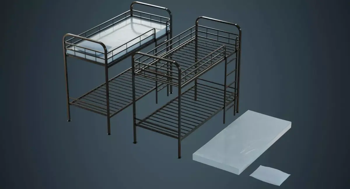 Bunk Bed 3A Low-poly 3D model
