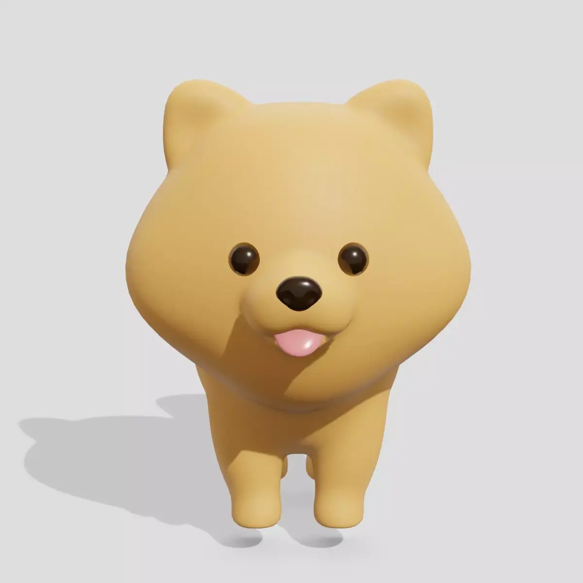 Cute Pomeranian dog  Low-poly 3D model
