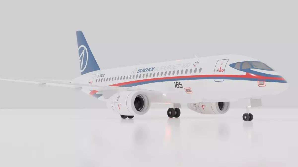 Sukhoi Superjet SSJ100 - Prototype 3 Livery Low-poly 3D model