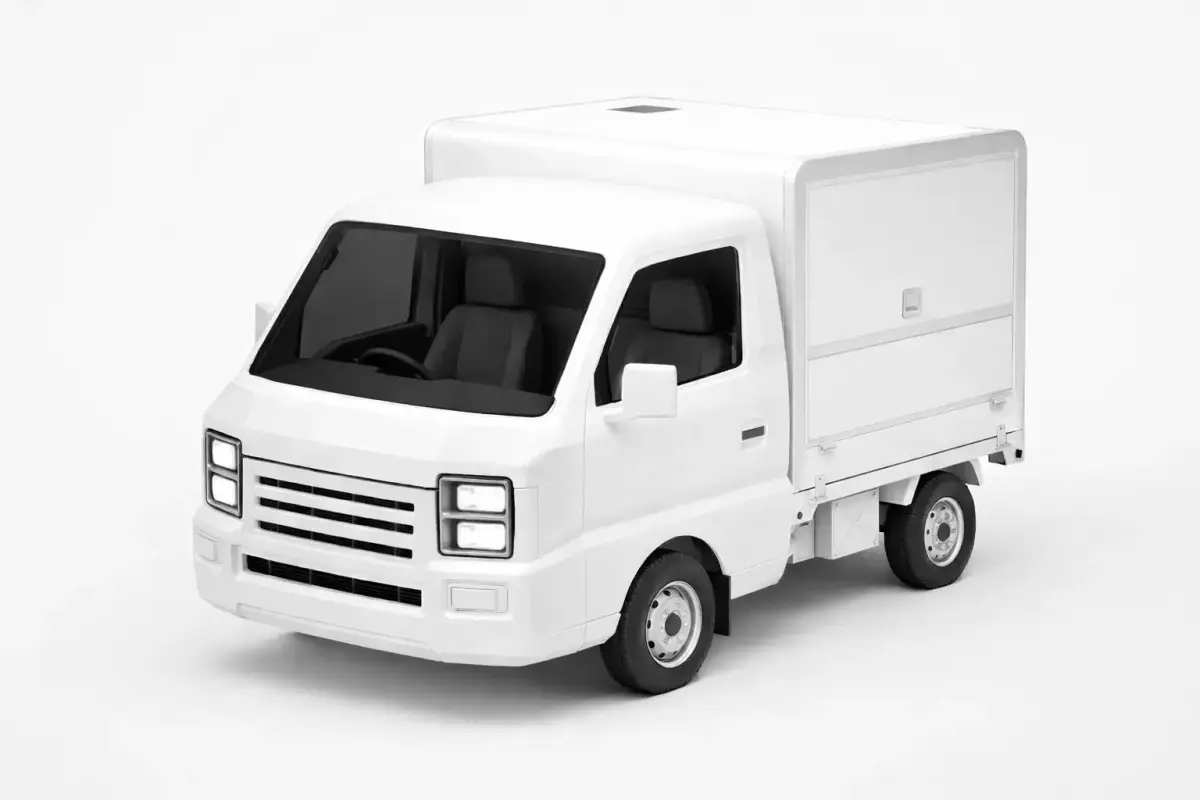 Generic Box Truck Functional Cargo Transport Vehicle 03 3D model
