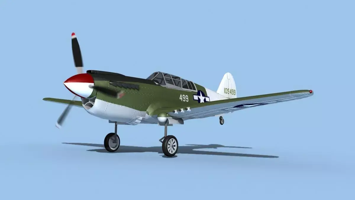 Curtiss P-40N Warhawk V02 USAAF  3D model