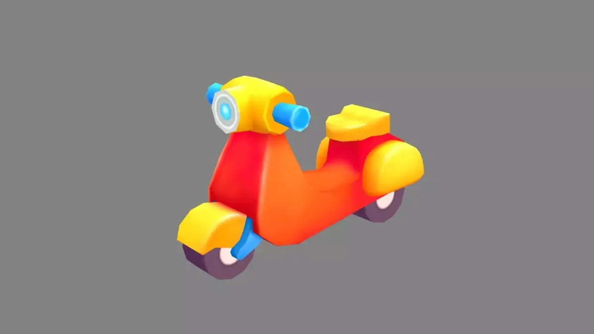 Cartoon scooter toy Low-poly 3D model