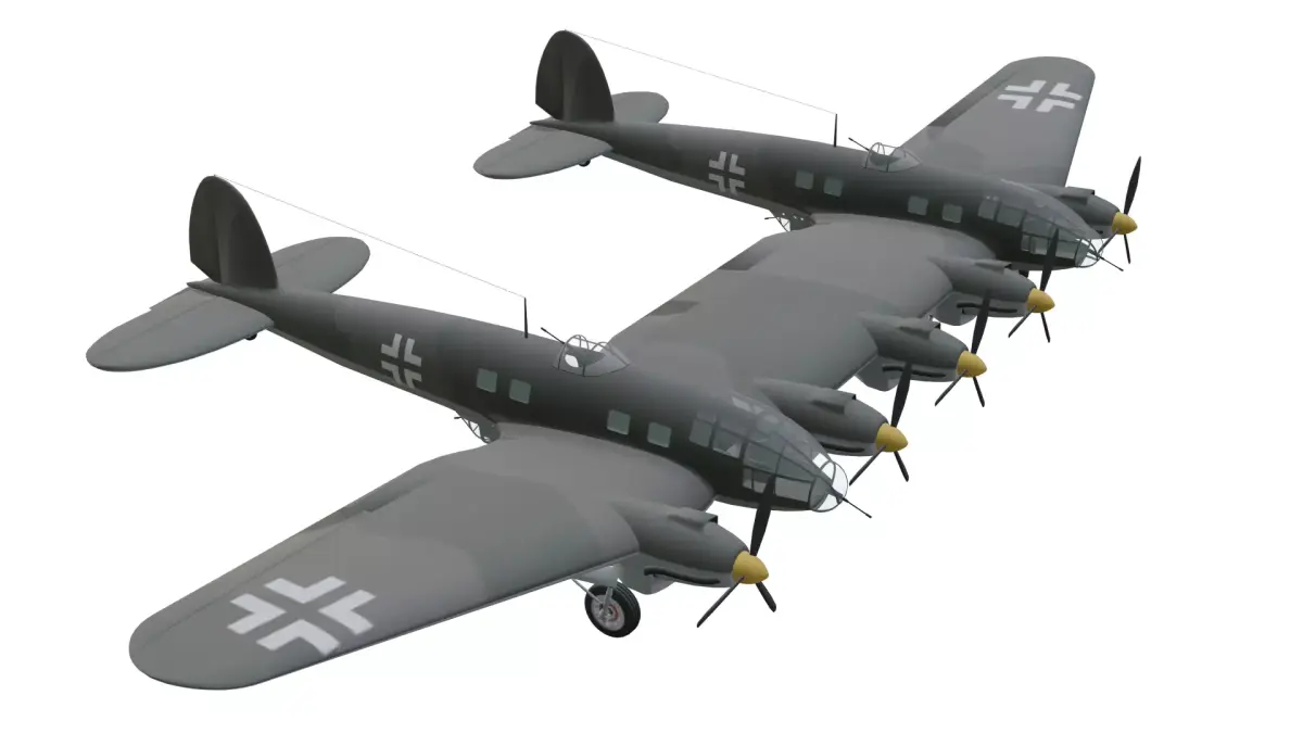 Heinkel He 111Z Zwilling Low-poly 3D model