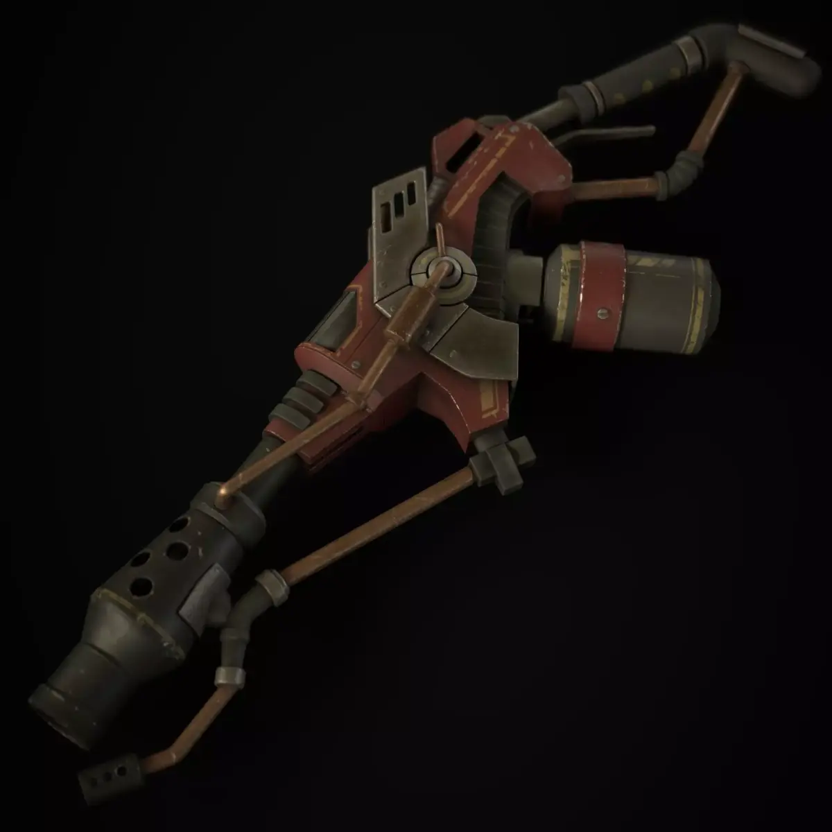 FlameThrower grenade launcher Low-poly 3D model