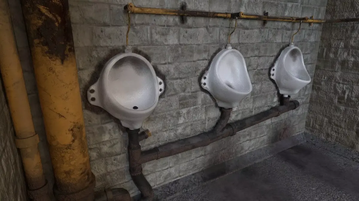 Older Toilet Game Ready Setup Low-poly 3D model