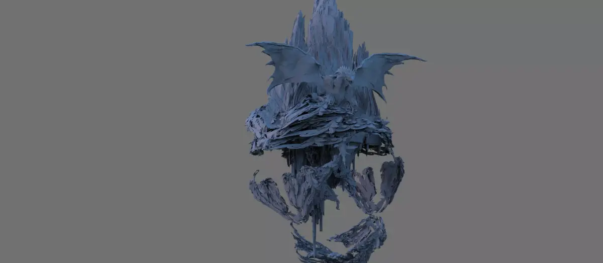 Dark mountain cliffs 3D model