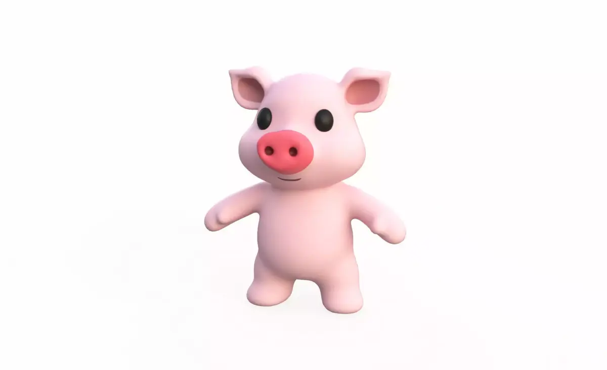 Little animal baby - Pig cute - Character005 Low-poly 3D model