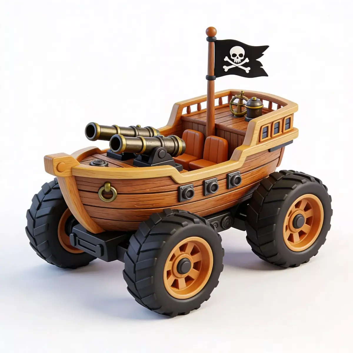 Pirate Brigantine Monster Truck 3D Model Low-poly 3D model