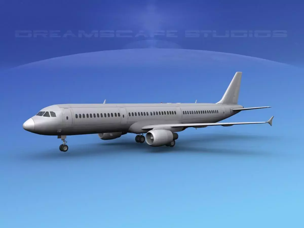 Airbus A321 Unmarked 2 3D model