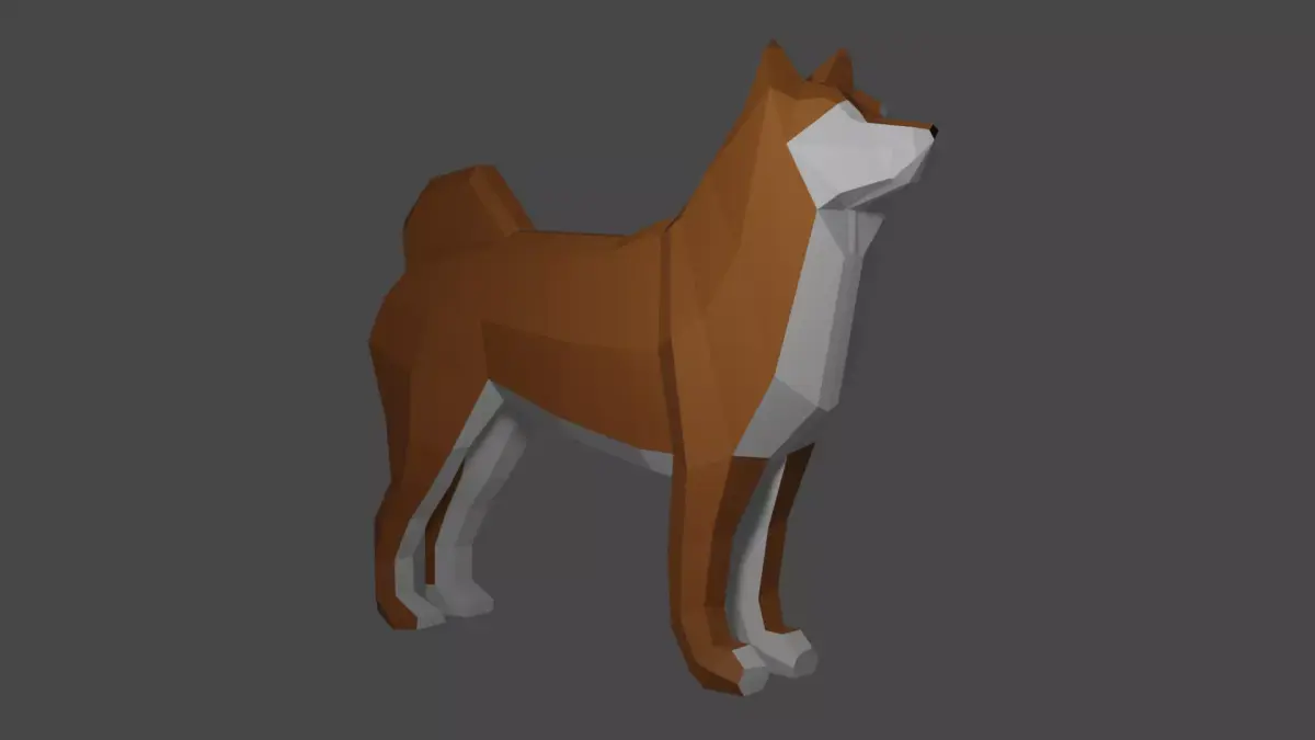 Dog Shiba Inu Low Poly Free low-poly 3D model