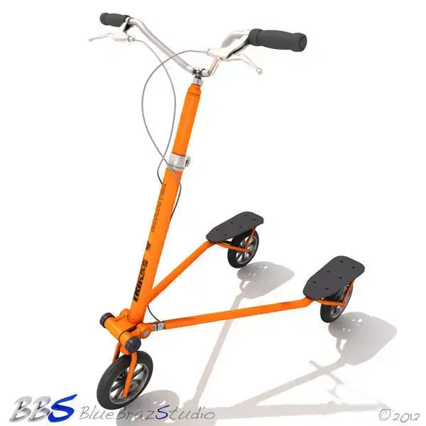 trikke orange scooter 3D model