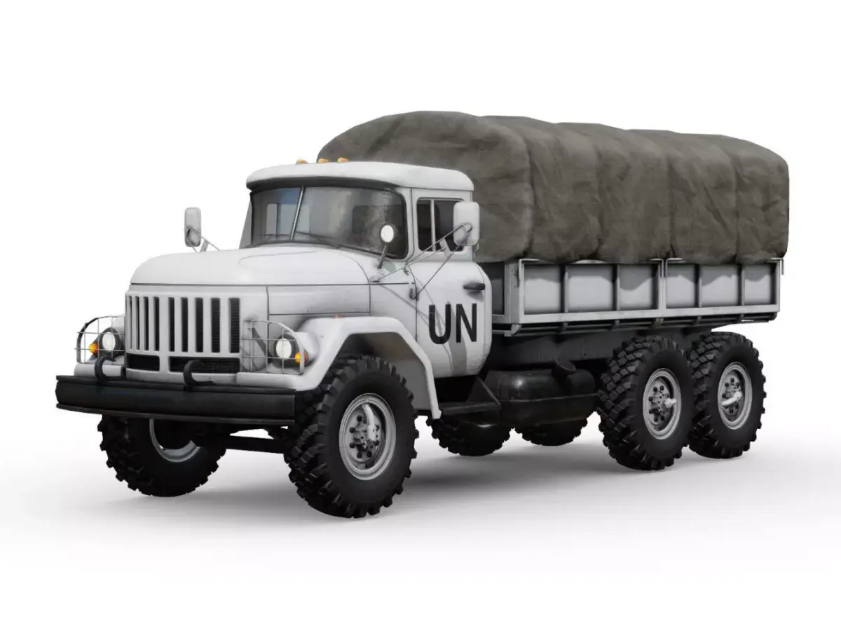 UN Supply Truck Low-poly 3D model