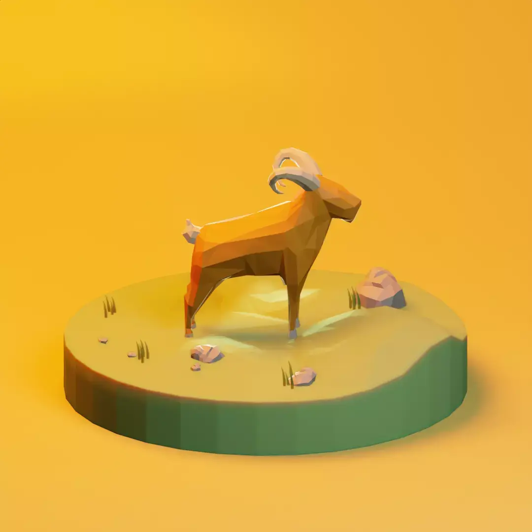 Goat for Ied Adha Illustration Includes Lighting Setup Low-poly 3D model