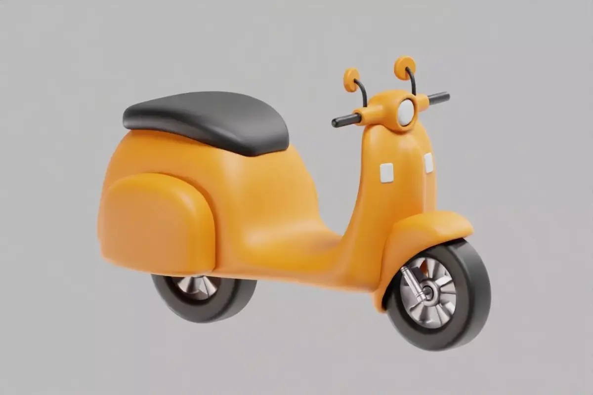  Cartoon Scooter Low-poly 3D model