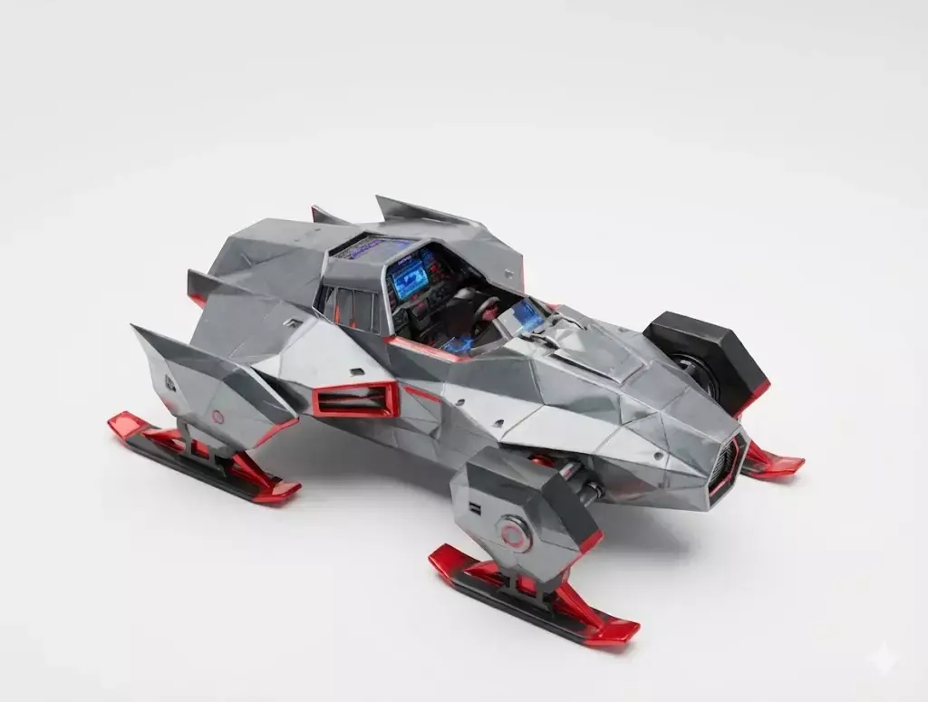 Shadow Sleigh X-1 Stealth Delivery Vehicle 3D Model Low-poly 3D model