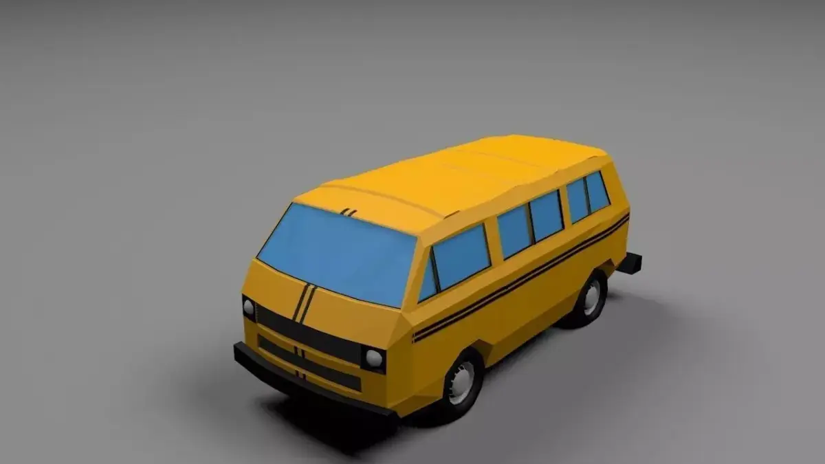 VW Van low poly Low-poly 3D model