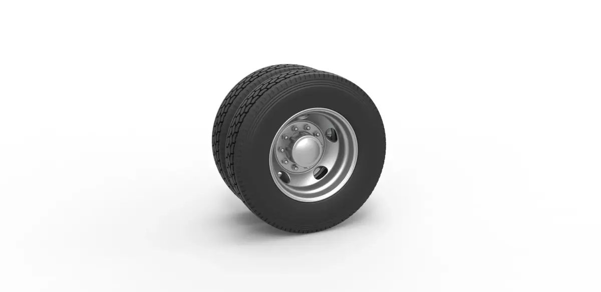 5 Hole rear wheel of old school truck Scale 1 to 25 3D print model