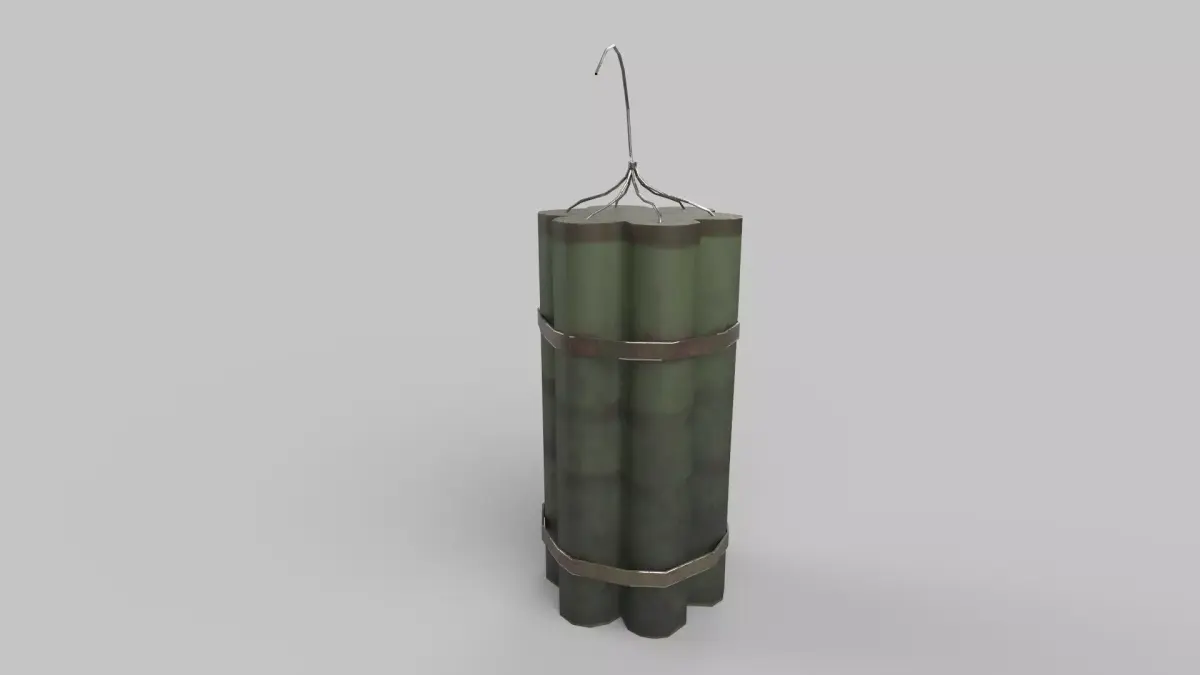 Dynamite bamboo canister Low-poly 3D model