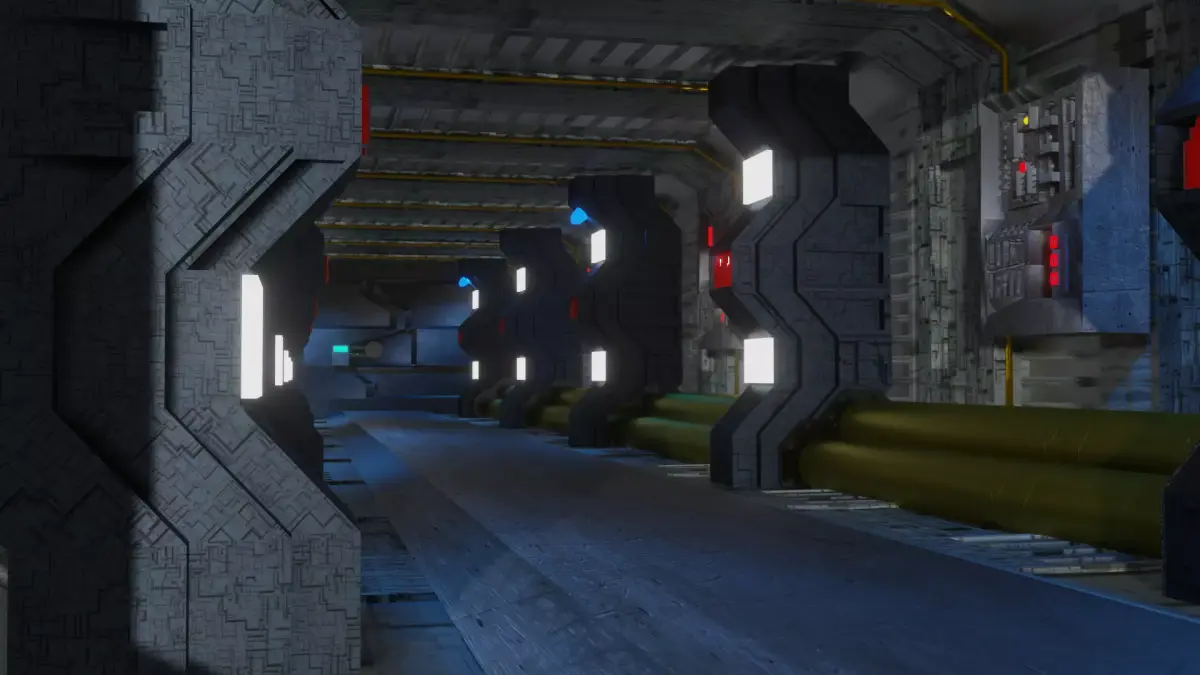 Sci-Fi corridor 3D model 17